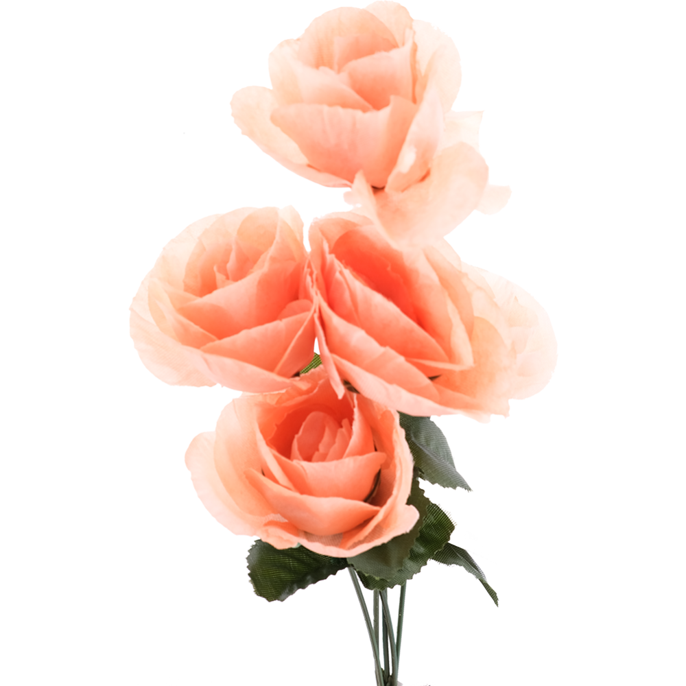 Цветок искусственный роза, 38 см, арт. Е190, персиковый