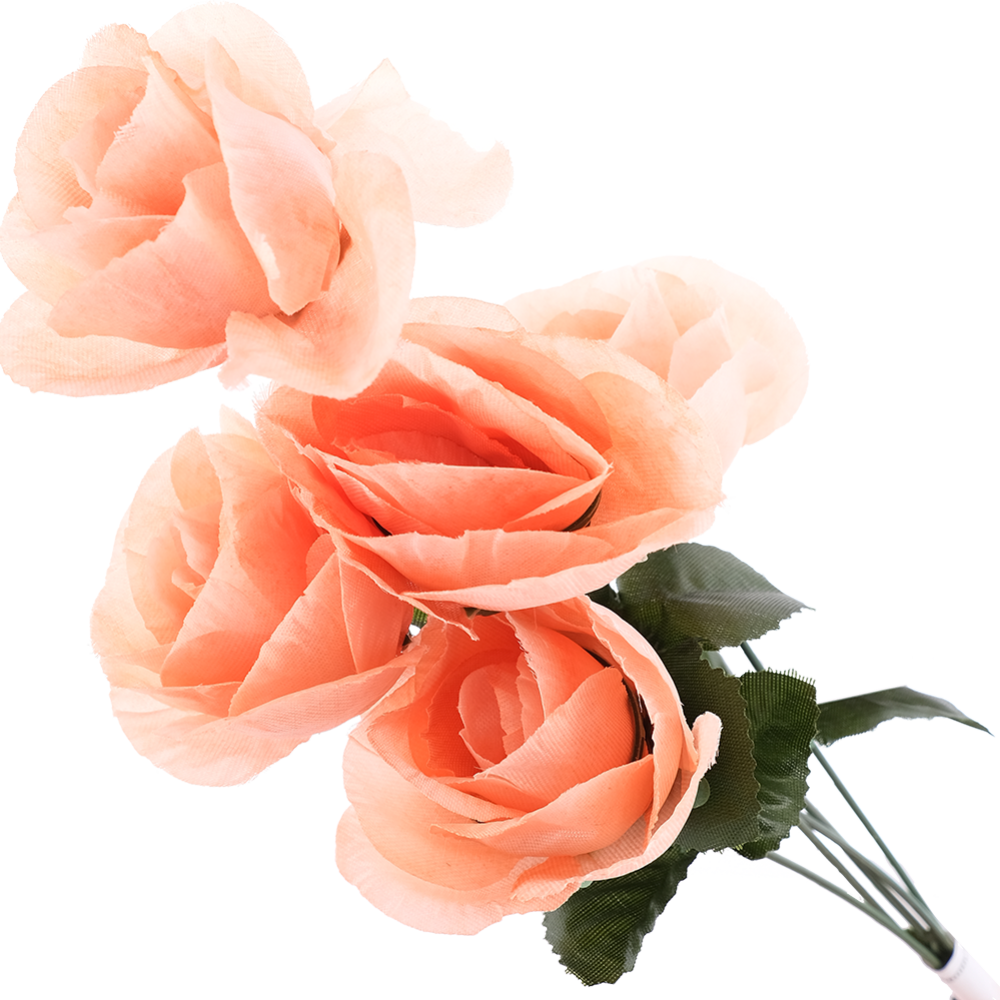 Цветок искусственный роза, 38 см, арт. Е190, персиковый