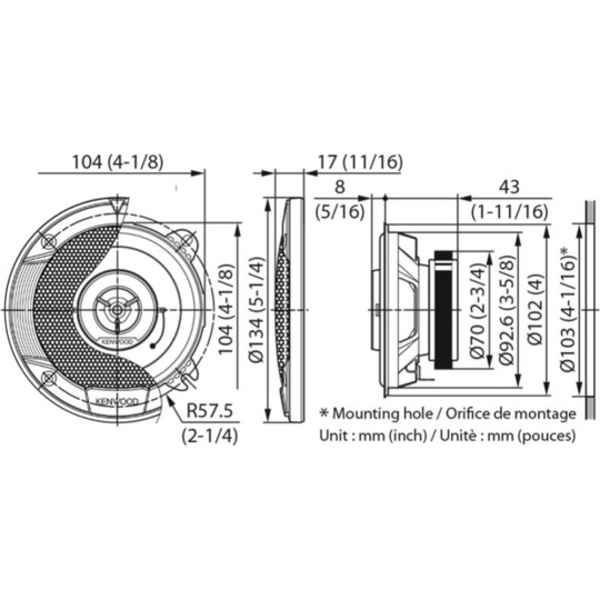 Коаксиальная акустическая система «Kenwood» KFC-S1066