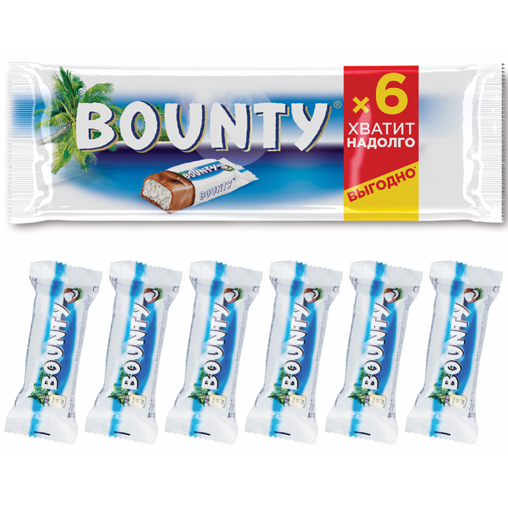 Шоколадный батончик «Bounty» 6х27.5 г #0