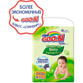 Подгузники-трусики детские «Goo.N» размер M, 6-11 кг, 54 шт