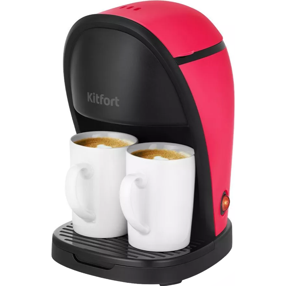 Капельная кофеварка «Kitfort» KT-7188-1, черный/малиновый