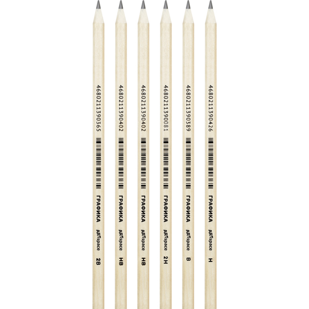 Набор карандашей «ArtSpace» BP_41045, чернографитные, 6 шт