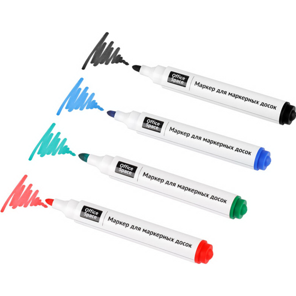 Набор маркеров «OfficeSpace» WBM4_85457, 4 цвета, 3 мм