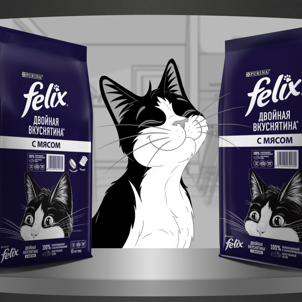 Корм для кошек «Felix» Двойная Вкуснятина, для взрослых кошек, с мясом, 10 кг #8