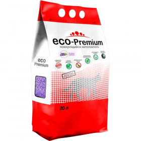 На­пол­ни­тель для туа­ле­та «ECO-Premium» Ла­ван­да, ком­ку­ю­щий­ся, дре­вес­ный, 20 л/7.6 кг