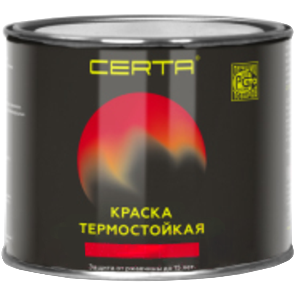 Краска «Certa» термостойкая, до 800°С, черный полуглянец 9011, 0.4 кг