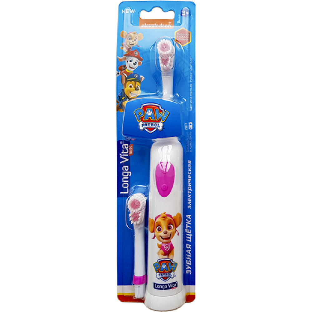 Электрическая зубная щетка для детей «Longa Vita» Paw Patrol, KAB-3, от 3-х лет, 2 насадки