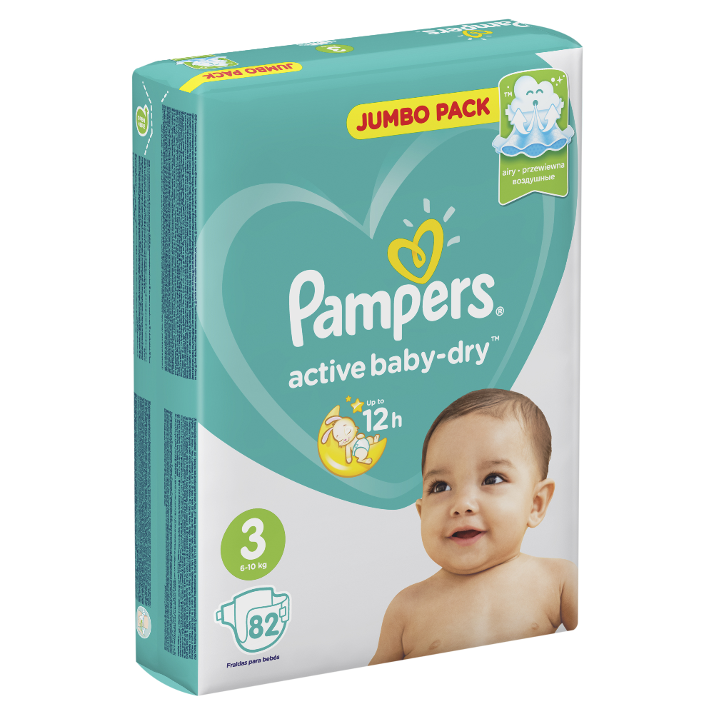 Подгузники детские «Pampers» Active Baby-Dry, размер 3, 6-10 кг, 82 шт