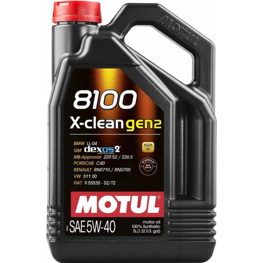 Масло моторное «Motul» 8100 X-clean 5W40, 102051, 5 л