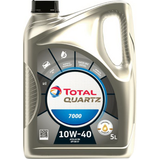 Моторное масло «Total» Quartz 7000 10W40, 201525, 214109, 5 л