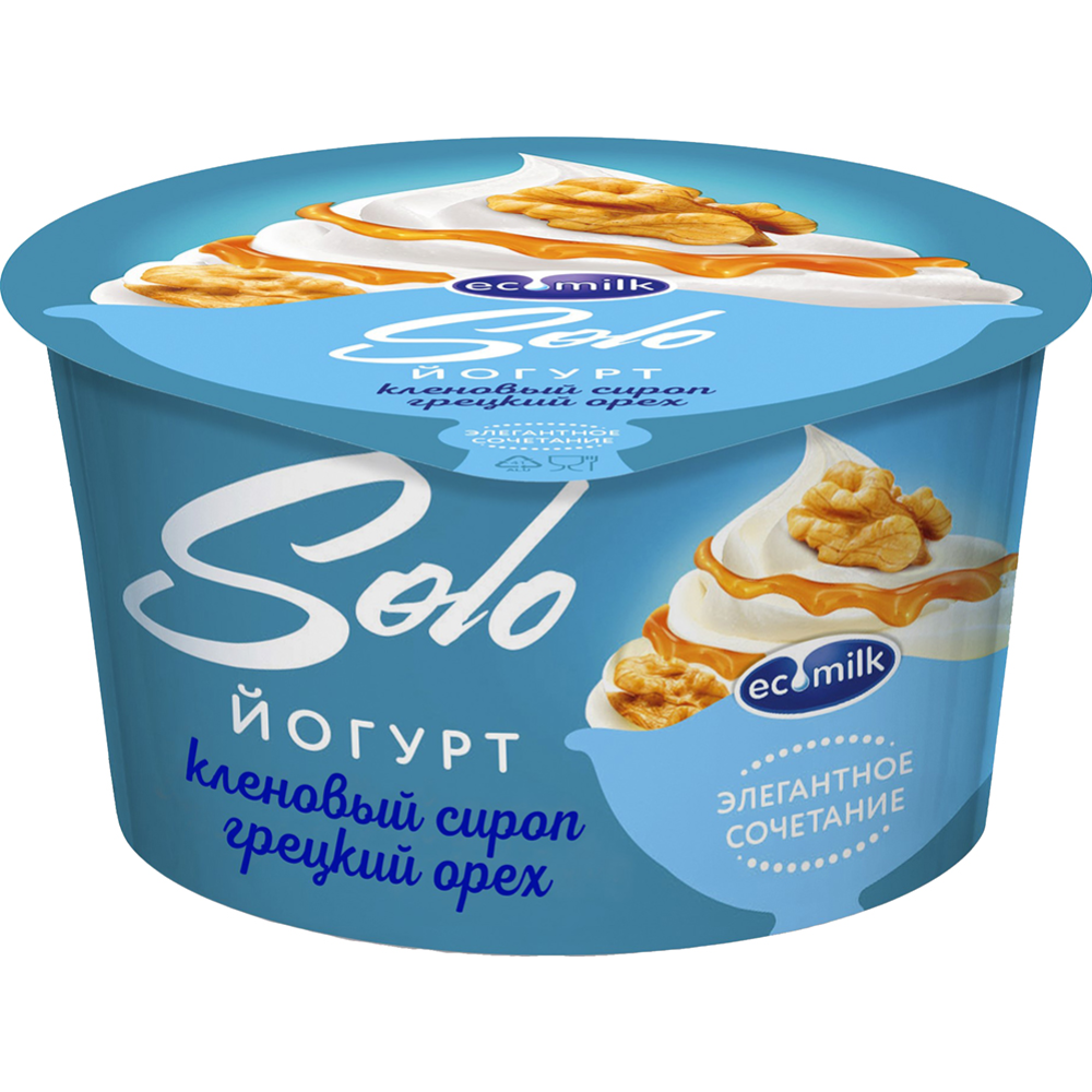 Йогурт «Ecomilk Solo» с кленовым сиропом и грецким орехом, 4,2%, 130 г #0