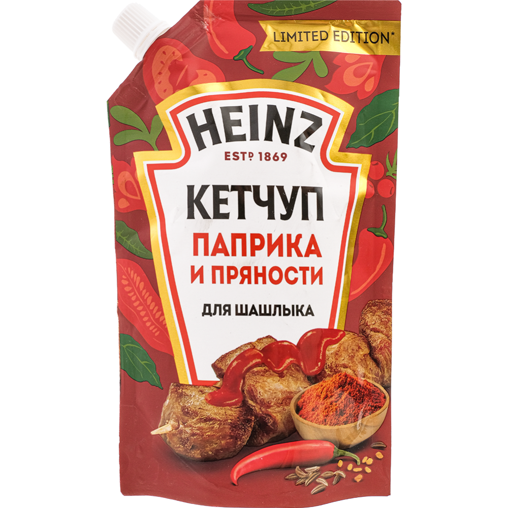 Кетчуп «Heinz» для шаш­лы­ка  па­при­ка и пря­но­сти, 320 г