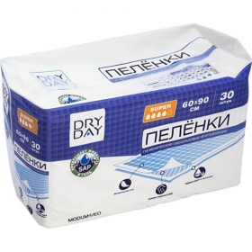 Пе­лен­ки «Dry day», 60х90 см, 30 шт