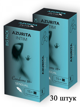 Презервативы  ультратонкие с гиалуроновой смазкой Azurita Intim 2 упаковки по 15 шт. (30шт)