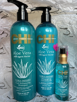 CHI Набор ALOE VERA Шампунь 739 мл+ Кондиционер алоэ и нектар агавы + 739 мл + Масло 89 мл