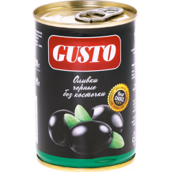 Оливки «Gusto» черные, без ко­сточ­ки, 280 г