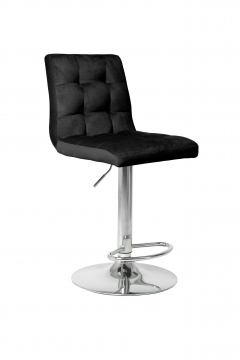 Стул (кресло) барный Kingstyle Logos GB, основание хром, велюр Seven 035 (черный)