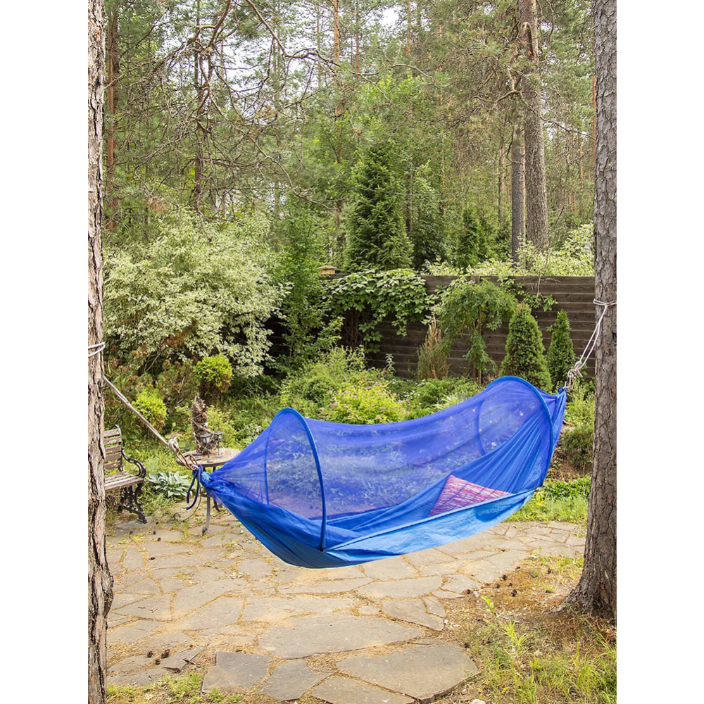 Гамак «Чудесный Сад» Под защитой, H270, с антимоскитной сеткой, синий