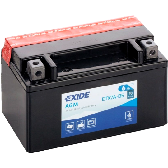 Аккумулятор мотоциклетный «Exide» YTX7A-BS 6Ah, 90А 150х87х93, ETX7A-BS