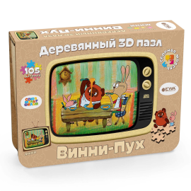 “Винни Пух”, деревянный 3D пазл-головоломка, мини