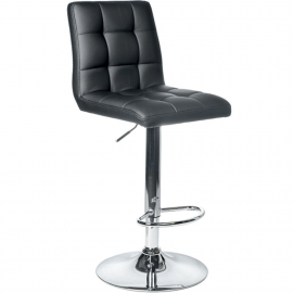 Стул (кресло) барный Kingstyle Logos GB, основание хром, экокожа Пегассо (черный)