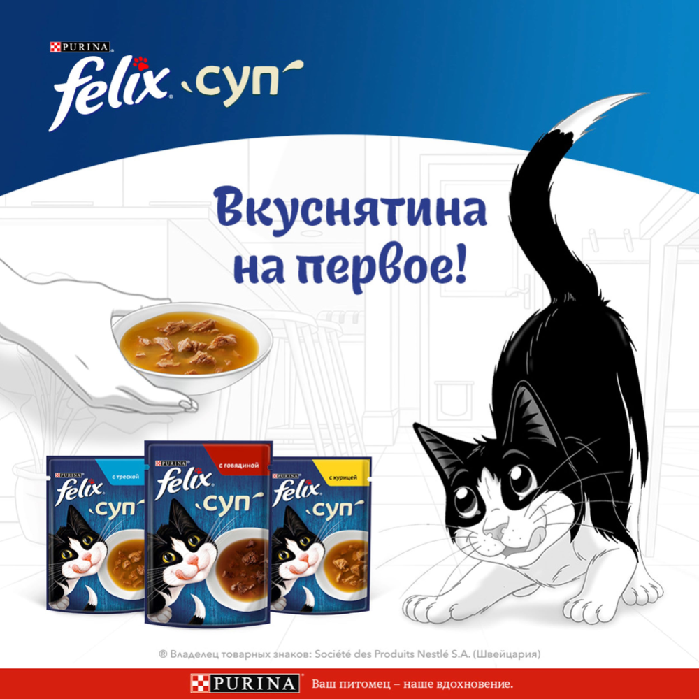 Корм для кошек «Felix» Суп с треской, 48 г #2