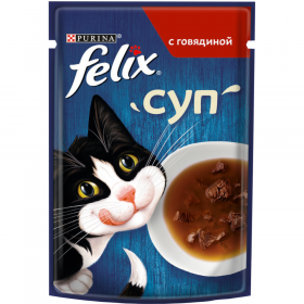 Корм для кошек «Felix» Суп с го­вя­ди­ной, 48 г
