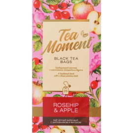 Чай черный «Tea Moment» шиповник и яблоко, 25х1.5 г