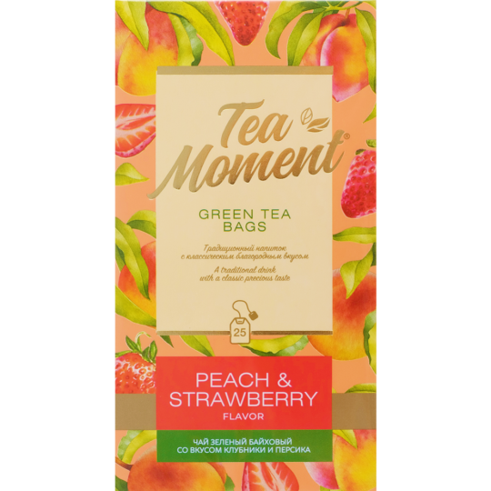 Чай зеленый «Tea Moment» клубника и персик, 25х1.5 г