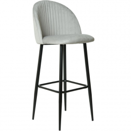Барный стул (кресло) Mara Феликс ( Kingstyle 123 F B ), велюр Seven 324 (светло-серый), опора барная (черный)