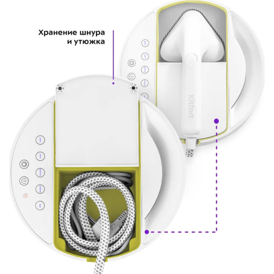 Отпариватель «Kitfort» КТ-9110-2, бело-салатовый