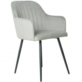 Кухонный стул (кресло) Mara Эмеральд классик ( Kingstyle 104 F U ), велюр Seven 324 (светло-серый), опора Юта (черный)