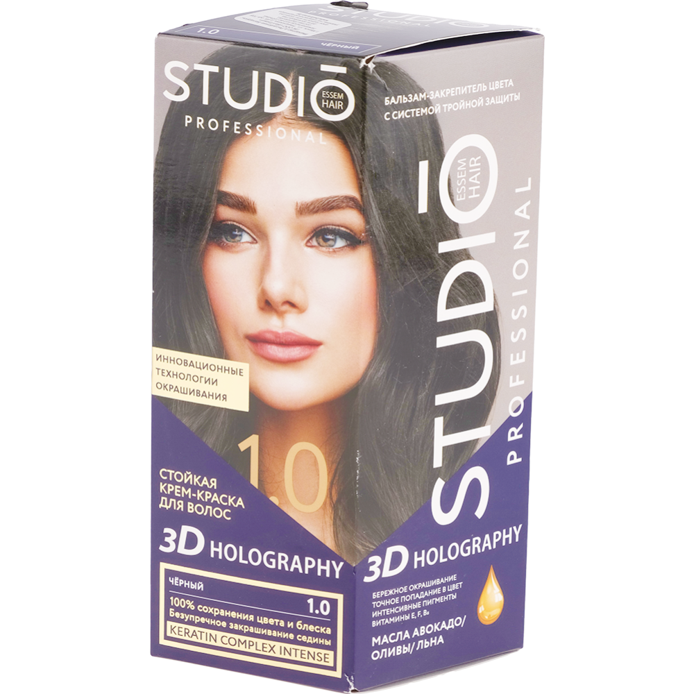 Крем-краска для волос «Studio Professional 3D» черный, 1.0