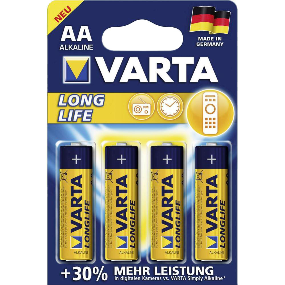 Батарейка «Varta» Longlife, AА, 4106 4BP, 4 шт