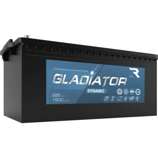 Аккумулятор автомобильный «Gladiator» Dynamic 225, 3 евро +/-, 1500A, TC-00012054, 518х275х242 мм