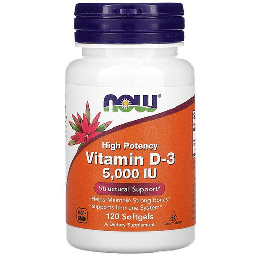 Витамин Д3 5000 МЕ Vitamin D3 5000 IU NOW, 120 капс