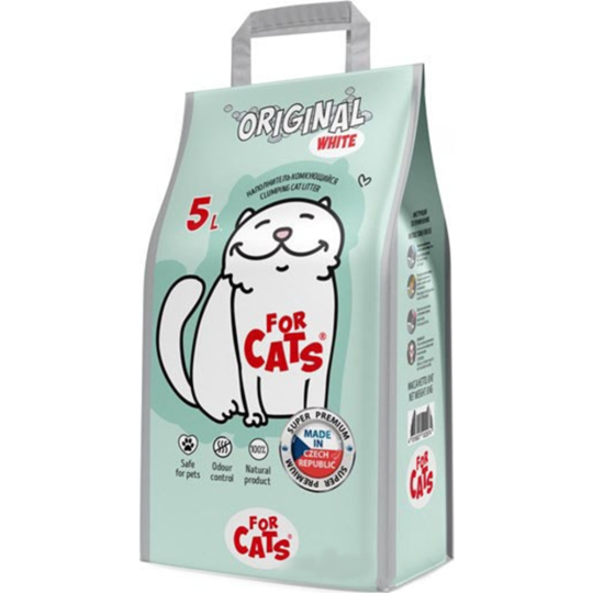 Наполнитель для туалета «For Cats» Original White, 5 л