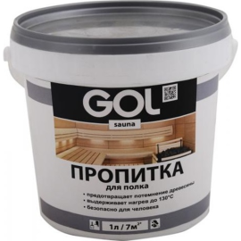 Пропитка для дерева «GOL» Sauna, для полка, 1 л