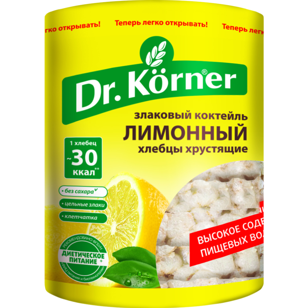 Хлебцы хрустящие «Dr.Korner» лимонный, 100 г #0