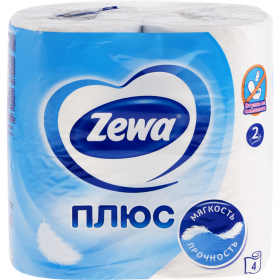 Бумага туа­лет­ная «Zewa» Plus, двух­слой­ная, 4 рулона