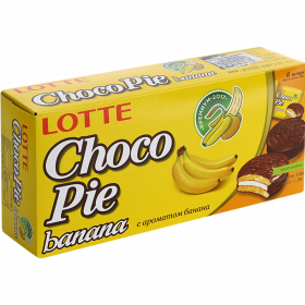 Пе­че­нье «Choco Pie» Lotte с аро­ма­том банана, 168 г