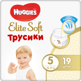 Подгузники-трусики детские «Huggies» Elite Soft, размер 5, 12-17 кг, 19 шт