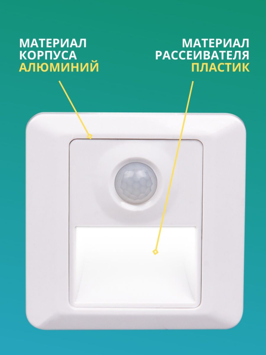 Светильник встраиваемый для ступеней с датчиком PWS/R S8686 2w 4000K White IP20 Sensor Jazzway .5005686