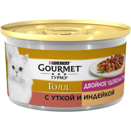 Корм для кошек «Gourmet» с уткой и индейкой, 85 г