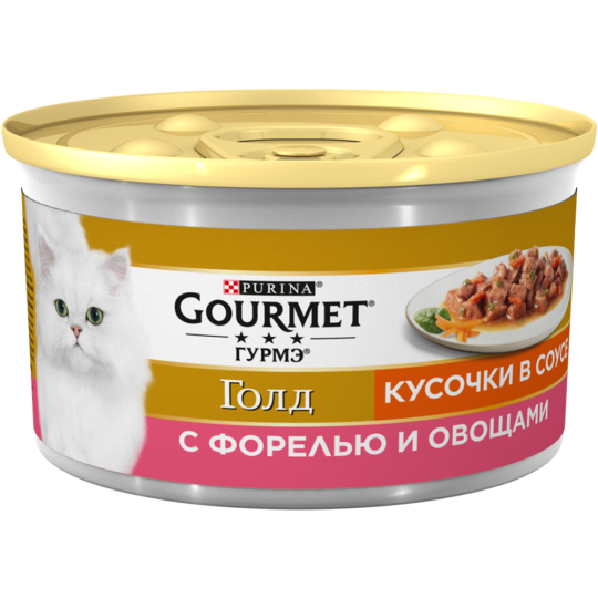 Корм для кошек «Gourmet Gold» форель и овощи, 85 г