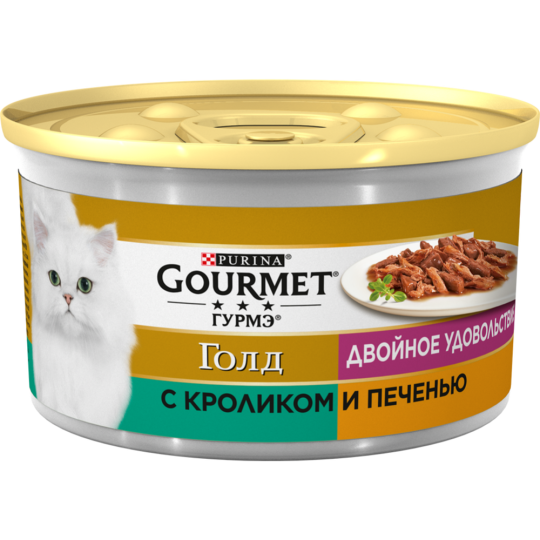 Корм для кошек «Gourmet Gold» с кроликом и печенью, 85 г