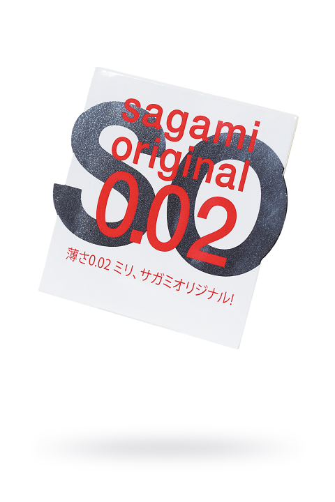 Презервативы Sagami, original 0.02, полиуретан, ультратонкие, гладкие, 18 см, 5,8 см, 1 шт.