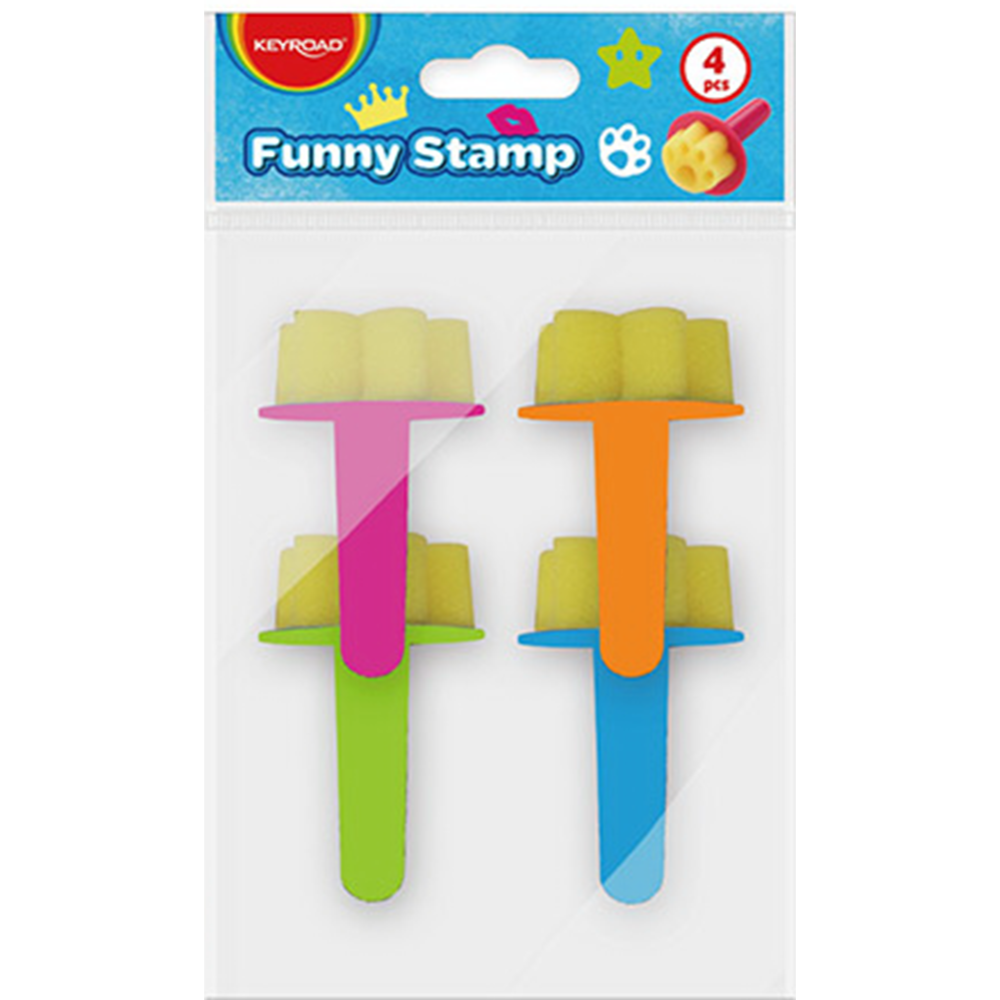 Кисти набор «Funny stamp» поролоновые штампы, 4 шт