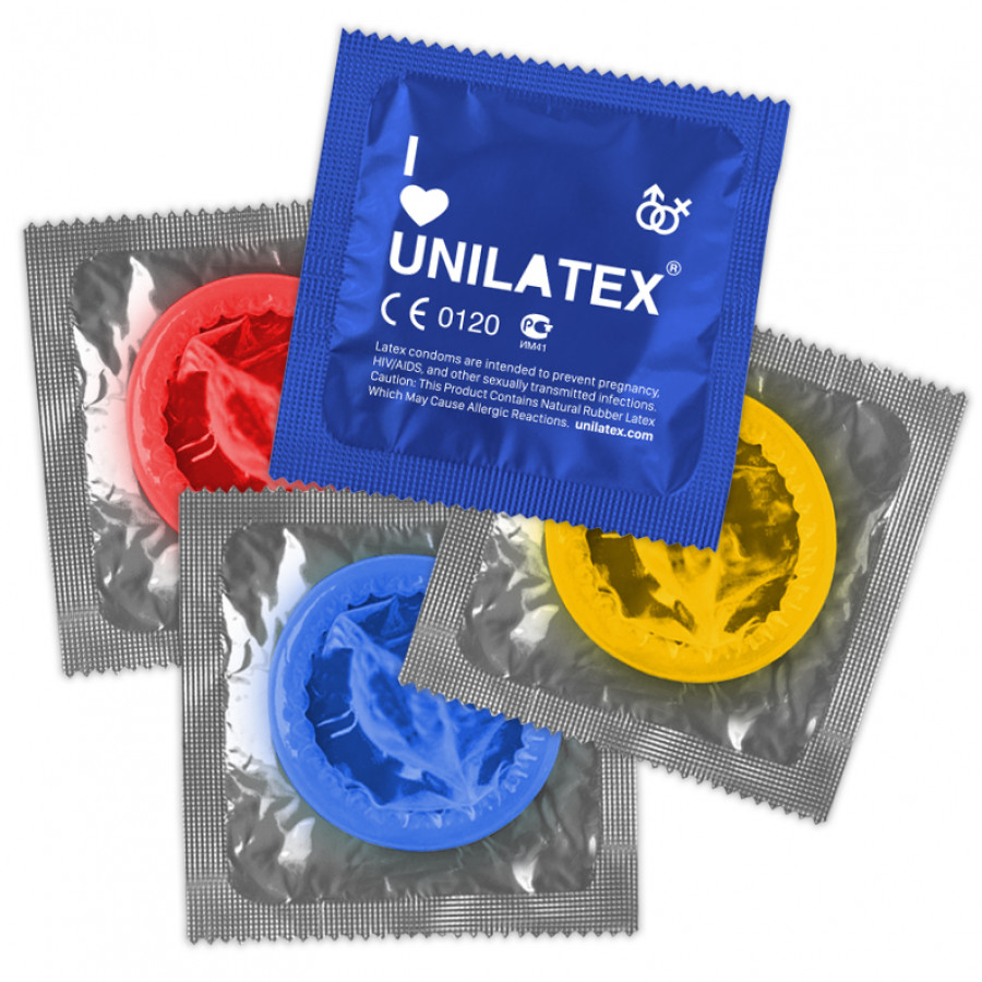 Презервативы Unilatex, multifrutis, аромат, цветные, 19 см, 5,4 см, 15 шт.